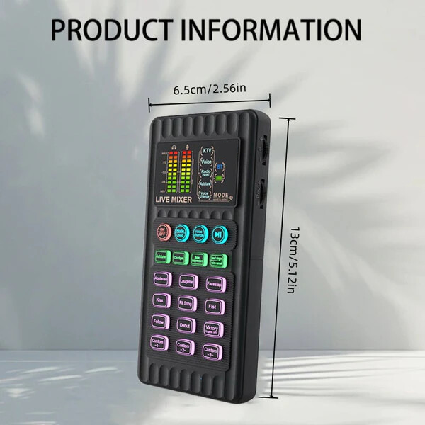 🎤 Portable Live Sound Card & Voice Changer | Multi-Functional Audio Mixer for Streaming, Gaming & Recording