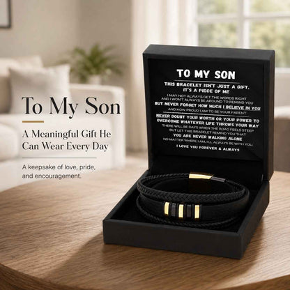 ✨Last Day 49 % OFF🖤To My Son — Handmade Never Walk Alone Braided Bracelet