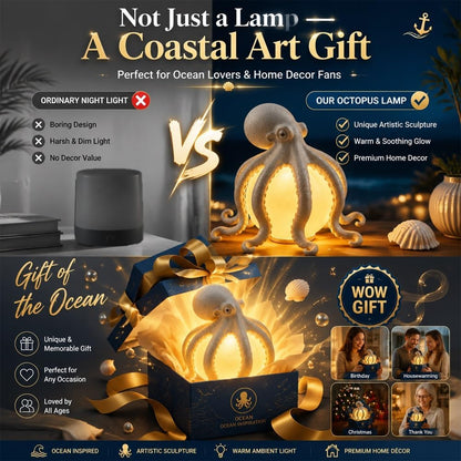 🎁🎉Only $21.99 This Week🌟🐙 Ocean Sculpture Octopus Ambient Table Lamp