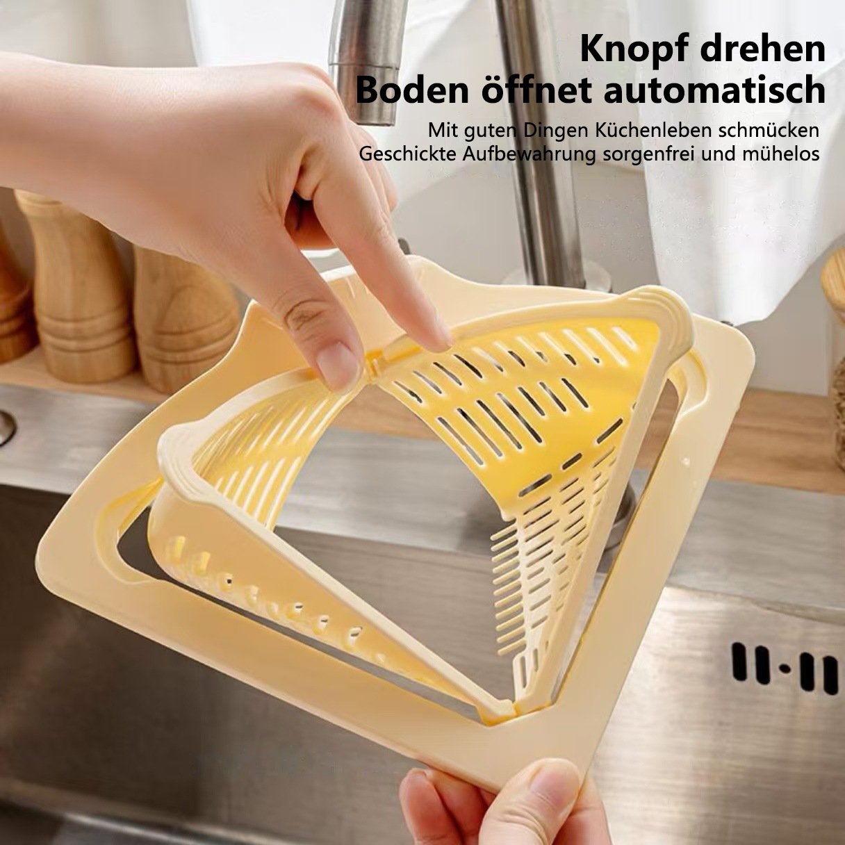 🧲✨ Magnetic Triangle Drain Basket | Multi-Function Sink Organizer & Food Strainer