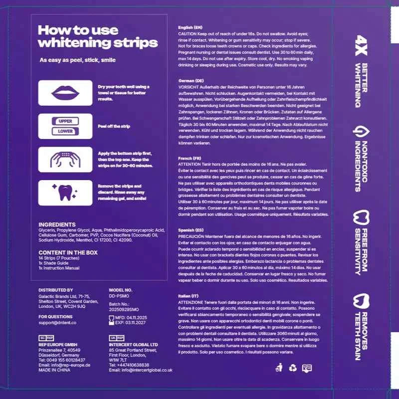 ✨ Nexisify Purple Teeth Whitening Strips (Gen 2)