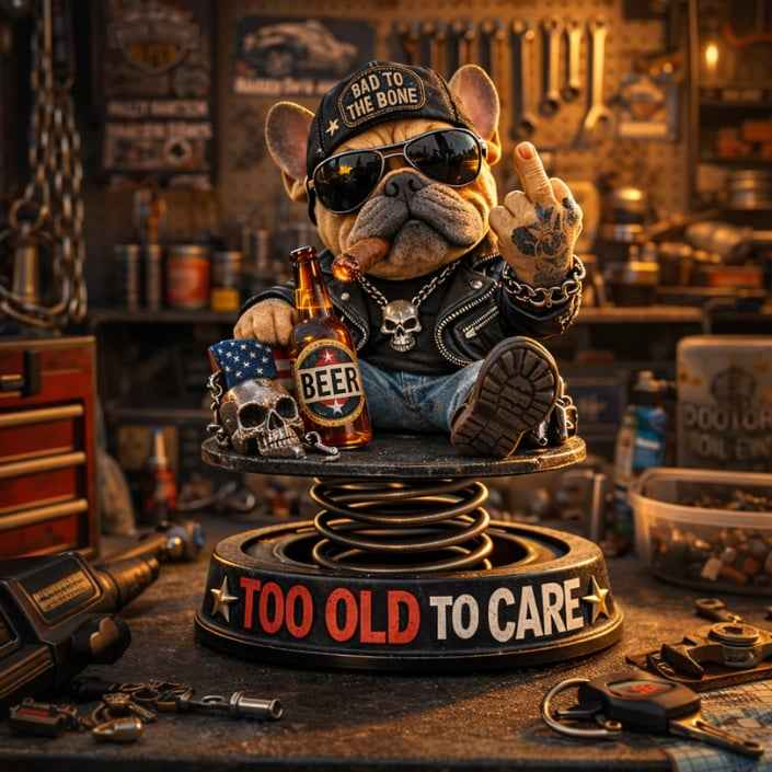 🚙 Funny Car Bobblehead | Too Old To Care Dashboard Decor