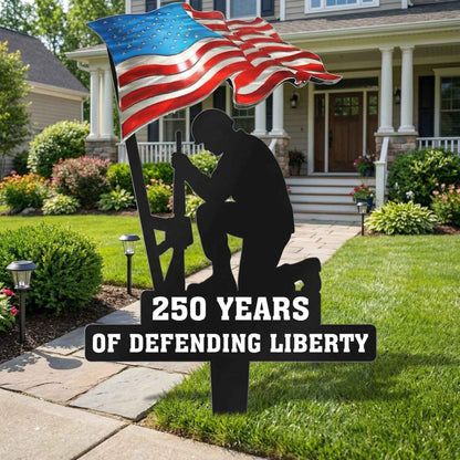 💥🔥 First 50 pieces🔥💥 ✨🇺🇸🗽  Metal Garden Stake – 🎖️ 250 Years of Defending Liberty