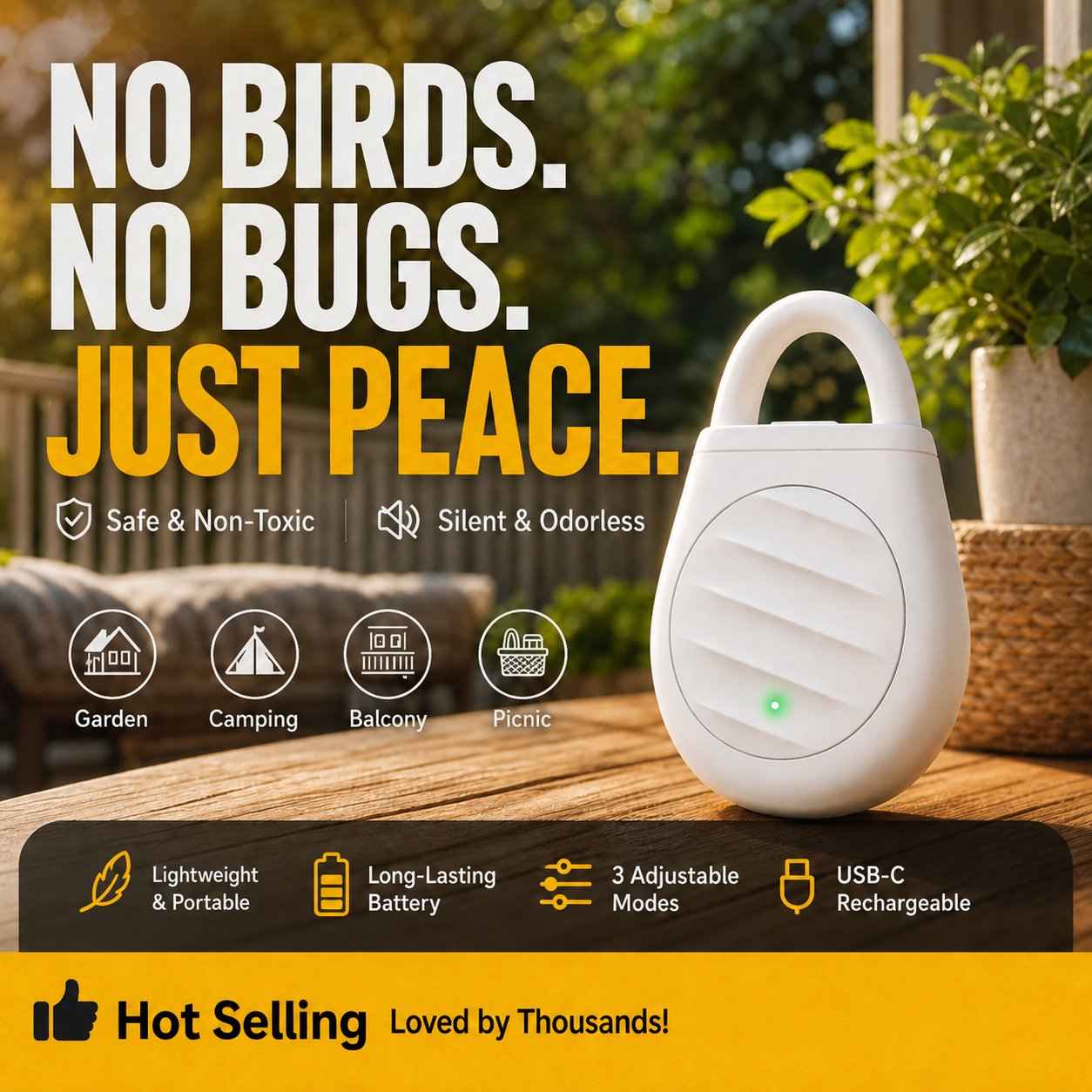 🐦No more trouble from birds, beasts and locusts！Portable Ultrasonic Bird Repellent Keychain