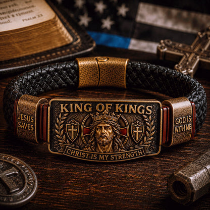 ✨ Adjustable Faith Wristband | King of Kings Bracelet