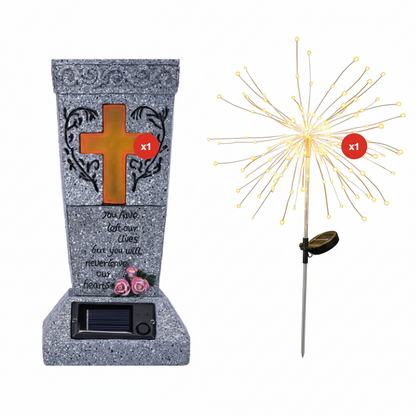 🔥Half price & Free shipping🔥Solar LED Memorial Grave Vase with Ground Spike – Weather-Resistant & Elegant