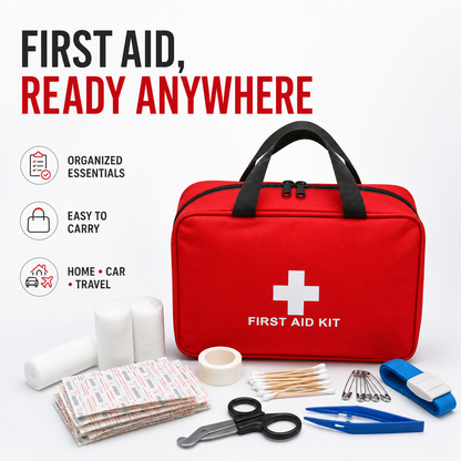 🩹🚨 330-Piece First Aid Kit – Water-Resistant Emergency Medical Bag for Home, Car & Travel | 🔥 50% OFF