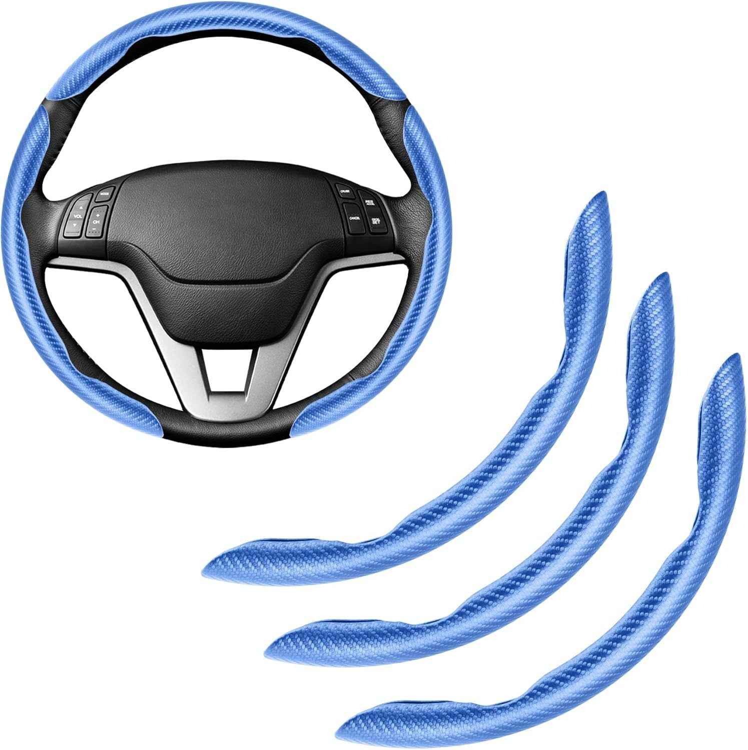 🚗 Carbon Fiber Steering Wheel Cover | Silicone Anti-Slip