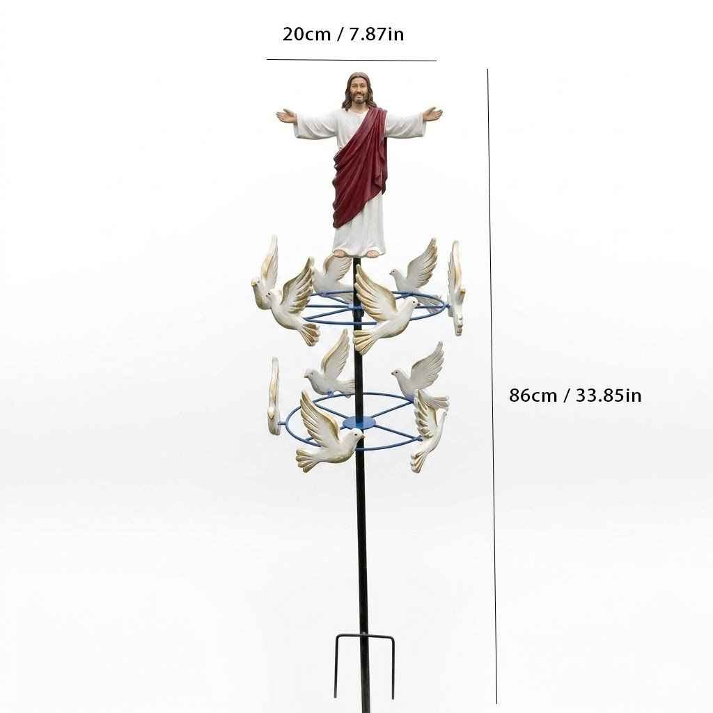 The Divine Jesus & Holy Dove Garden Wind Spinner
