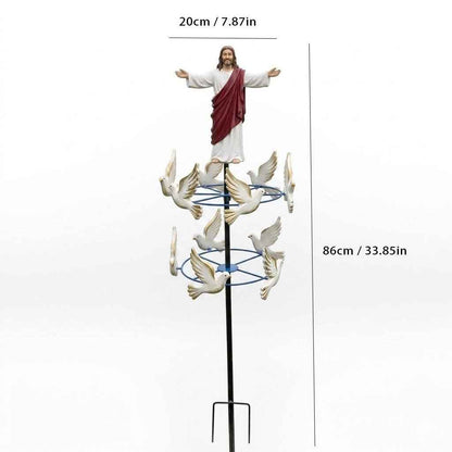The Divine Jesus & Holy Dove Garden Wind Spinner