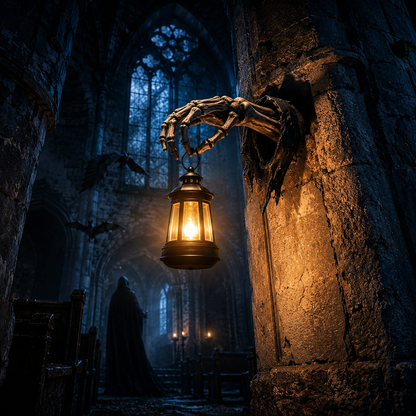 🔥🕯️Light Up The Dark Side-Skeleton Hand Wall Lantern💀🖤