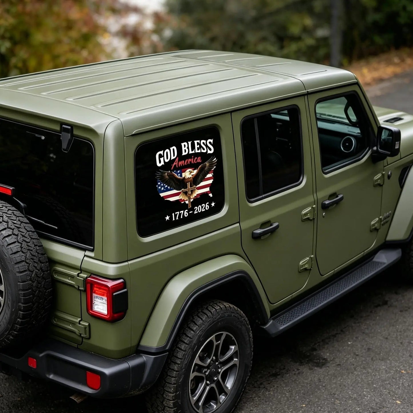 USA 250th Anniversary Patriotic Eagle Car Decal