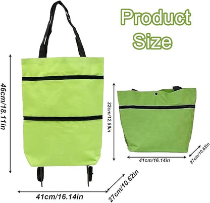 Collapsible rolling shopping bag