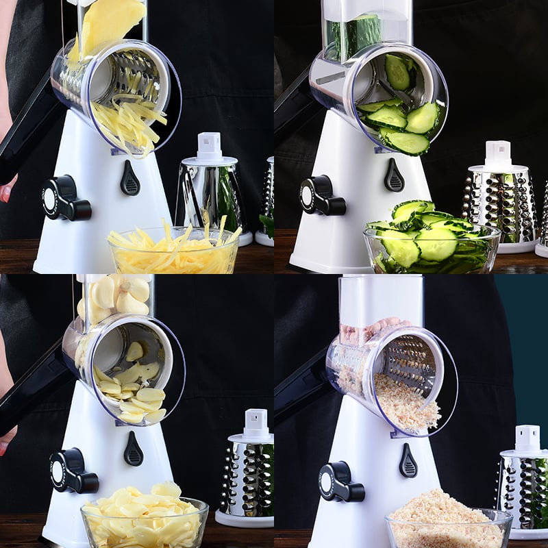 Multifunctional Rotary Vegetable Slicer – Hand Crank Cheese Grater & Veggie Cutter