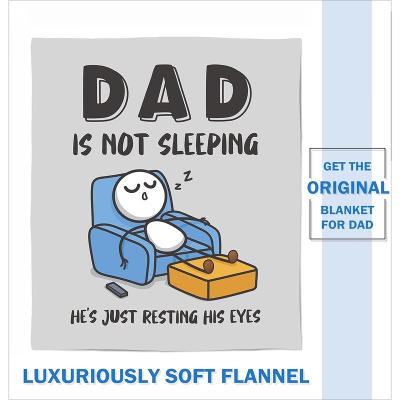 🔥Father’s Day 49% Off🔥Dad Is Not Sleeping Funny Flannel Blanket