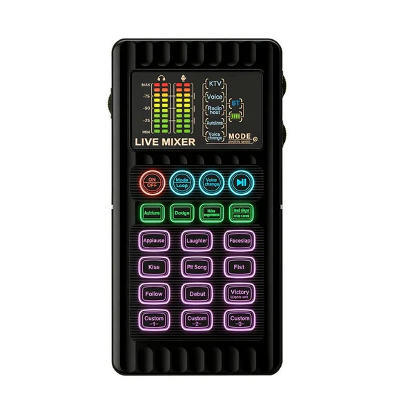 🎤 Portable Live Sound Card & Voice Changer | Multi-Functional Audio Mixer for Streaming, Gaming & Recording