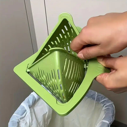 🧲✨ Magnetic Triangle Drain Basket | Multi-Function Sink Organizer & Food Strainer