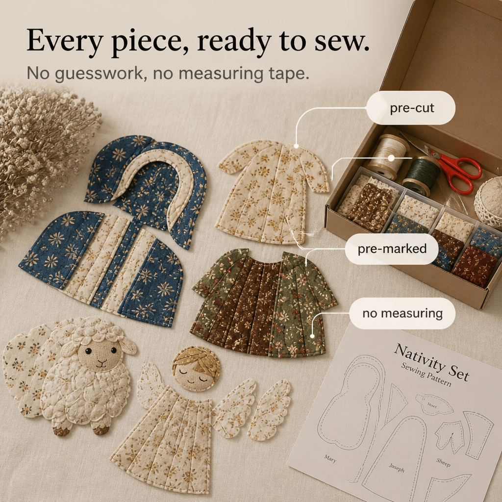 ✨ DIY Patchwork Nativity Scene Sewing Kit