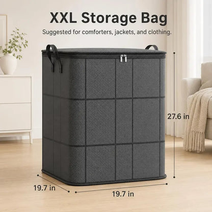 🏠🔥 Today 49% OFF🔥 Spacious Moving Storage Bin | Large Zippered Organizer for Quilts, Bedding & Sweaters