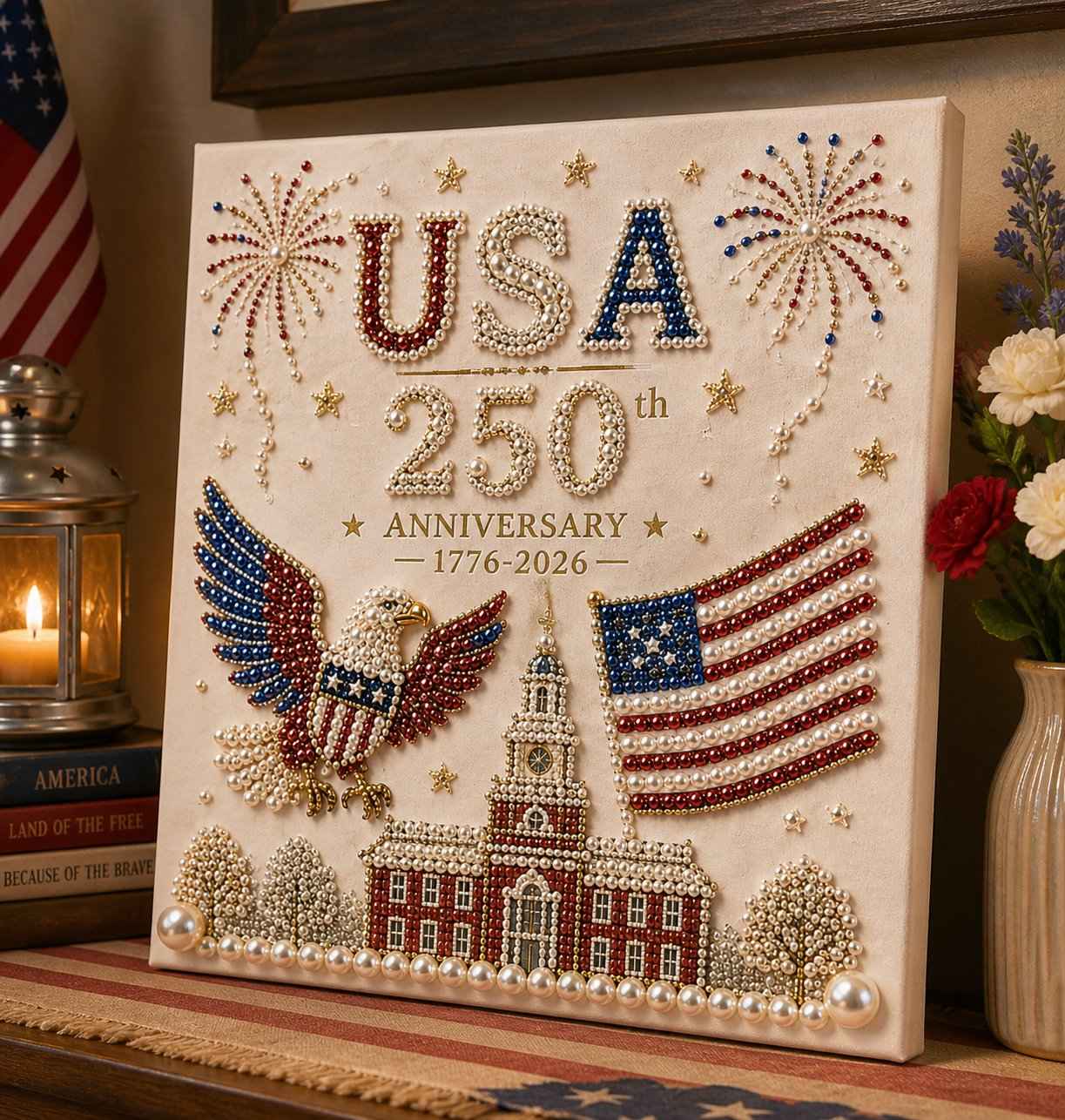 🔥Hot Sale 50% OFF-🥳 🇺🇸 USA 250th Anniversary DIY Pearl Painting Kit ✨❤️‍🔥