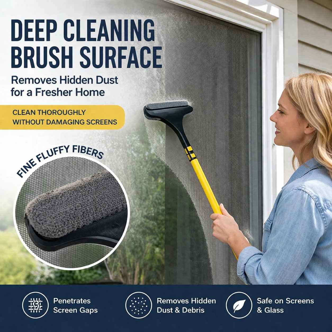 🧼2-in-1 Window & Surface Cleaning Brush – Wet & Dry Dual Use