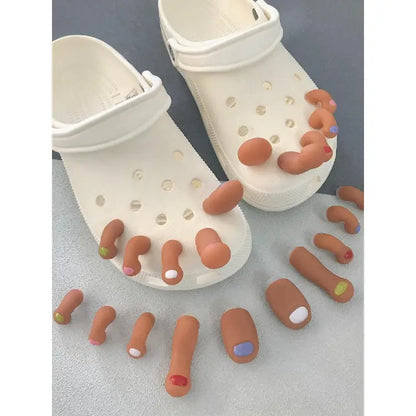 🎁Buy 1 Get 1 Free🎁| 🫧Novelty Cartoon Toes Design Crocs Shoe Decoration👣