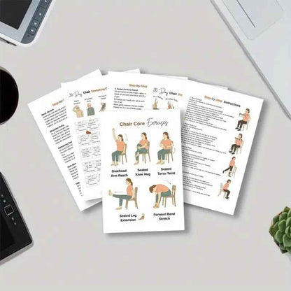 🔥30-Day Chair Yoga Weight Loss Spiral-Bound Notebook & Step-by-Step Exercise Guide - At-Home Fitness Journal