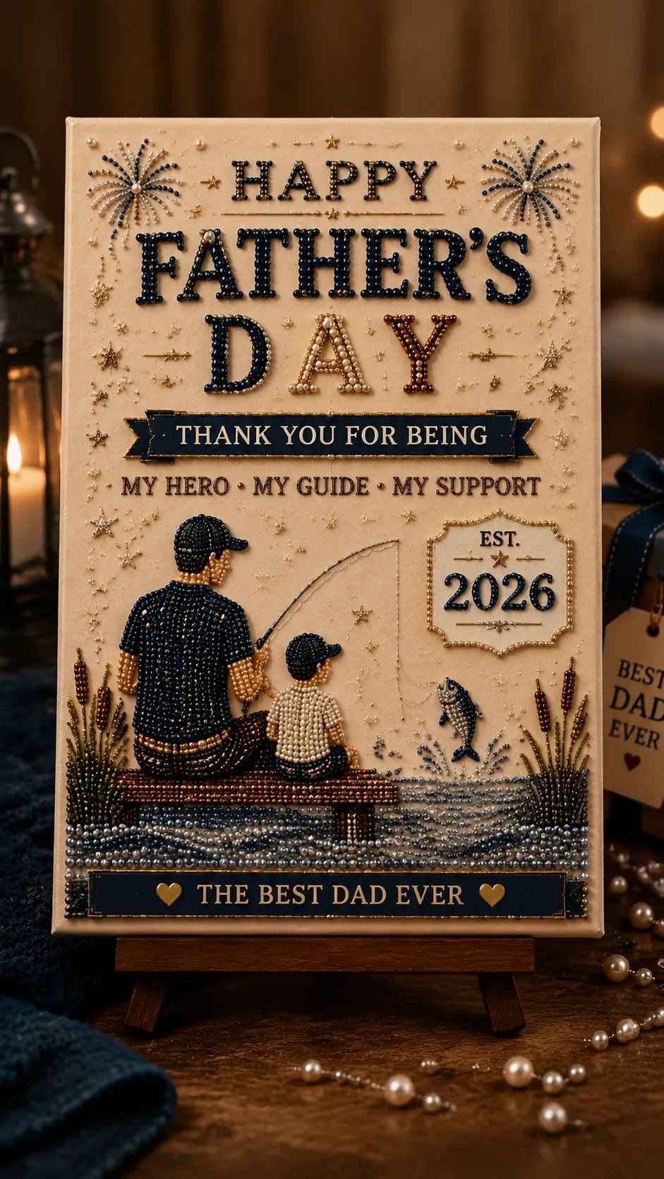 🔥Father’s Day 49% Off👨‍👧‍👦 Best Dad Ever DIY Pearl Painting Kit ✨💙