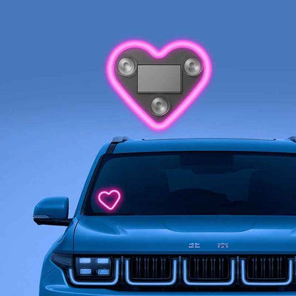 🔥 Solar Powered Wireless LED Heart Shape C-Pillar Neon Light