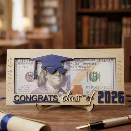 🎁Buy 1 Get 1 Free🎁|🎓 Class of 2026 Money Holder – Unique Wooden Cash Gift Box🧑‍🎓