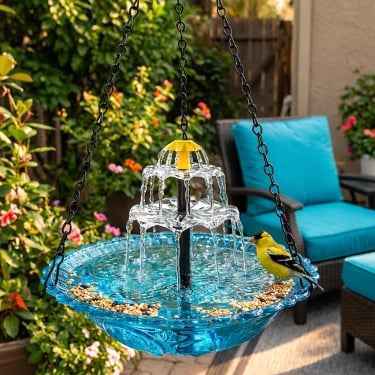 🐦 Backyard Upgrade! 50% OFF Solar Cascade Hanging Bird Bath Fountain
