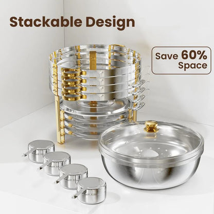 🍽️ PrimeHostTM Chafing Dish Buffet Set – 58% OFF | Stainless Steel Food Warmer with Crystal Lid | 5QT Party Catering Chafer 🥂