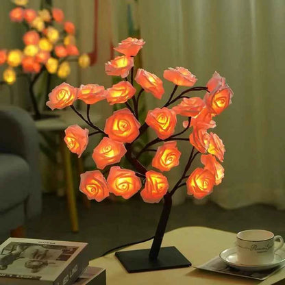 ✨ Rose Flower Tree Lamp | Romantic Bedroom Night Light