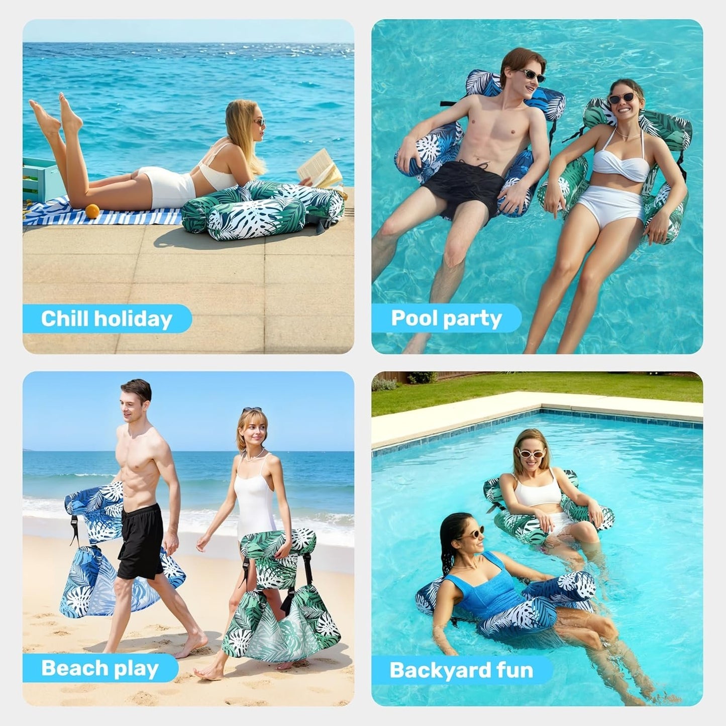 🌴Floating Summer🏖️ Inflatable Pool Chair - All Age!