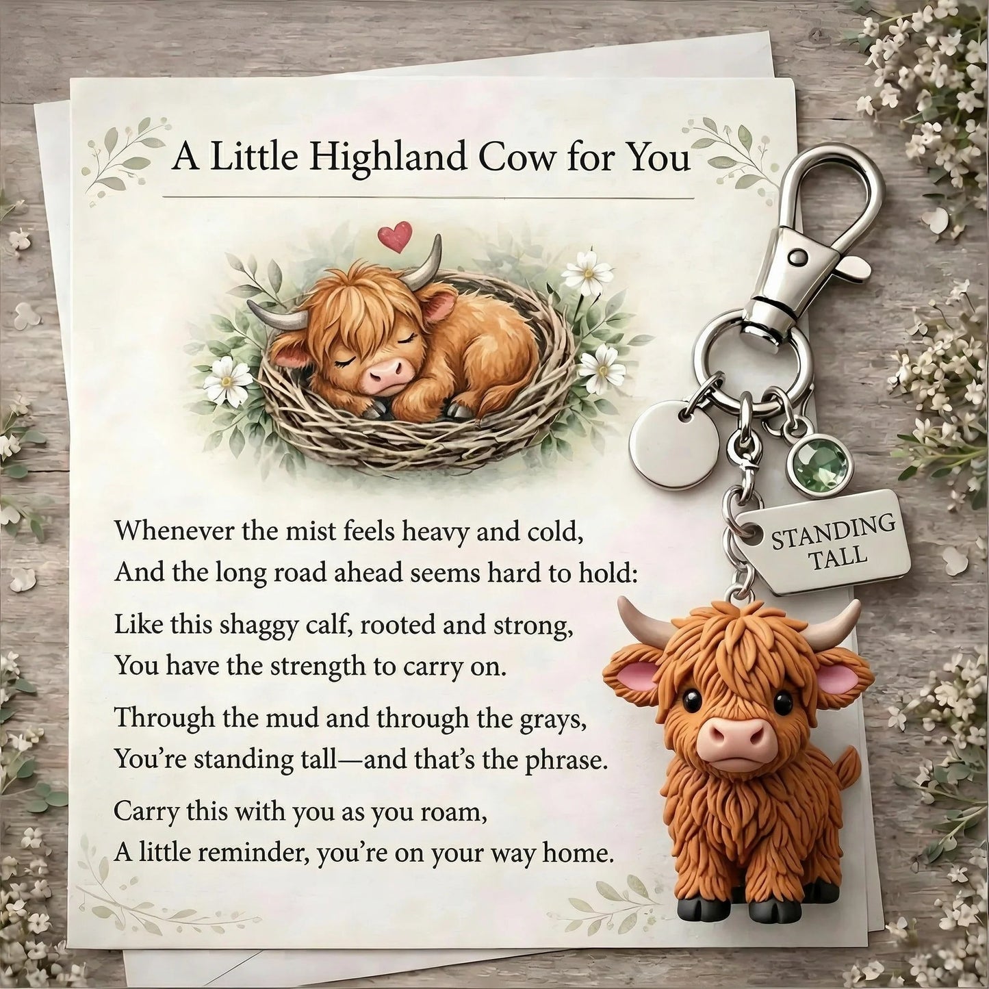 🔥Last Day 50% OFF🔥|🐮A Little Highland Cow For You Keychain: Your Daily Reminder of Quiet Strength🐄