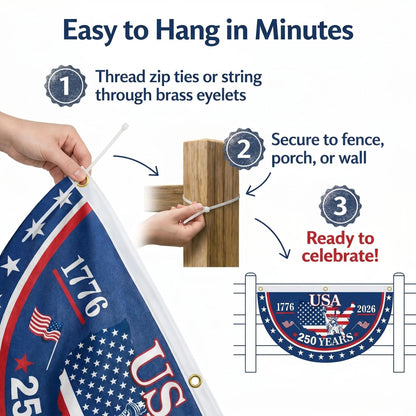 🗽USA 100% Veteran Owned / Handcrafted in USA-250th Anniversary Banners