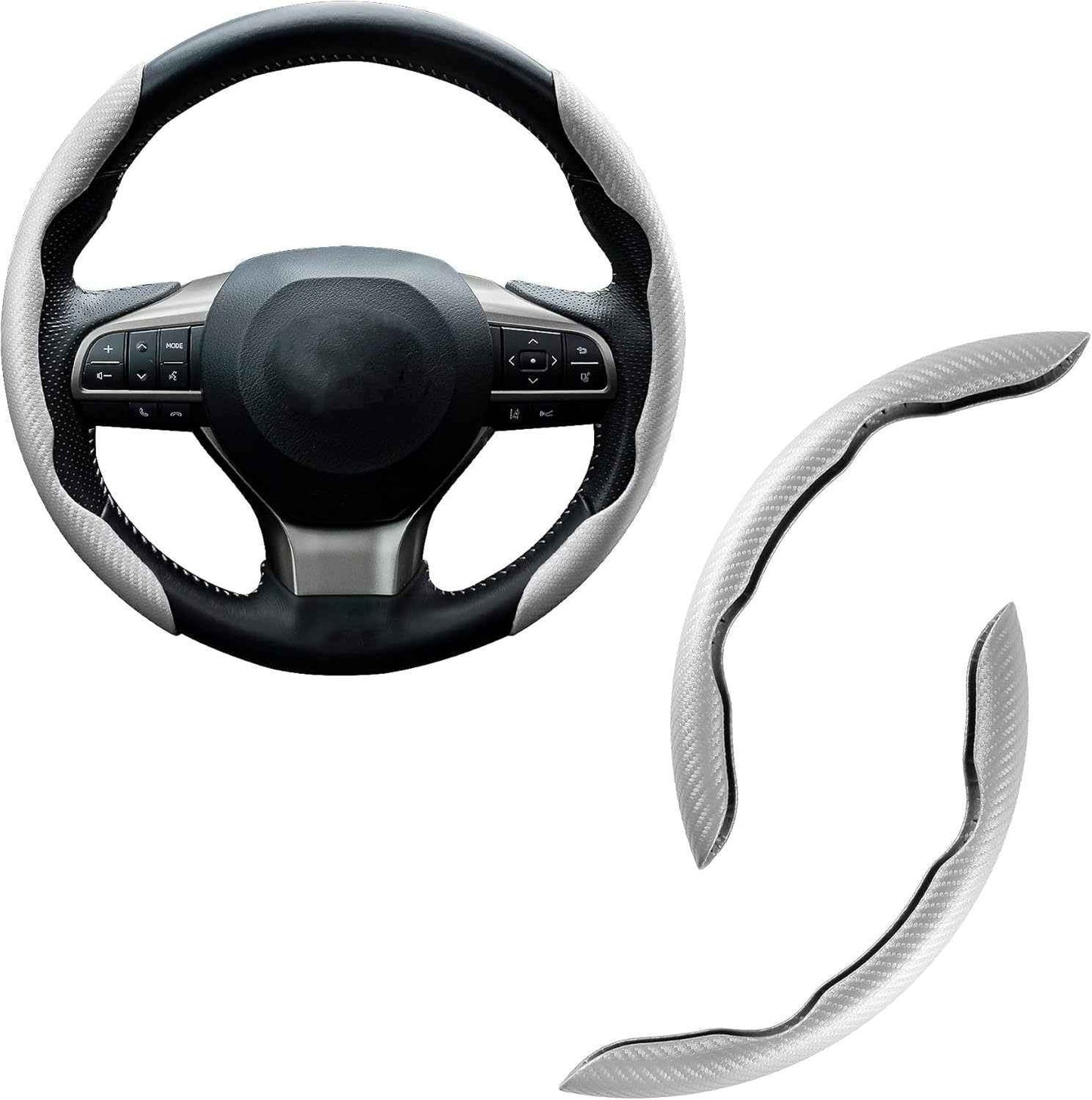 🚗 Carbon Fiber Steering Wheel Cover | Silicone Anti-Slip