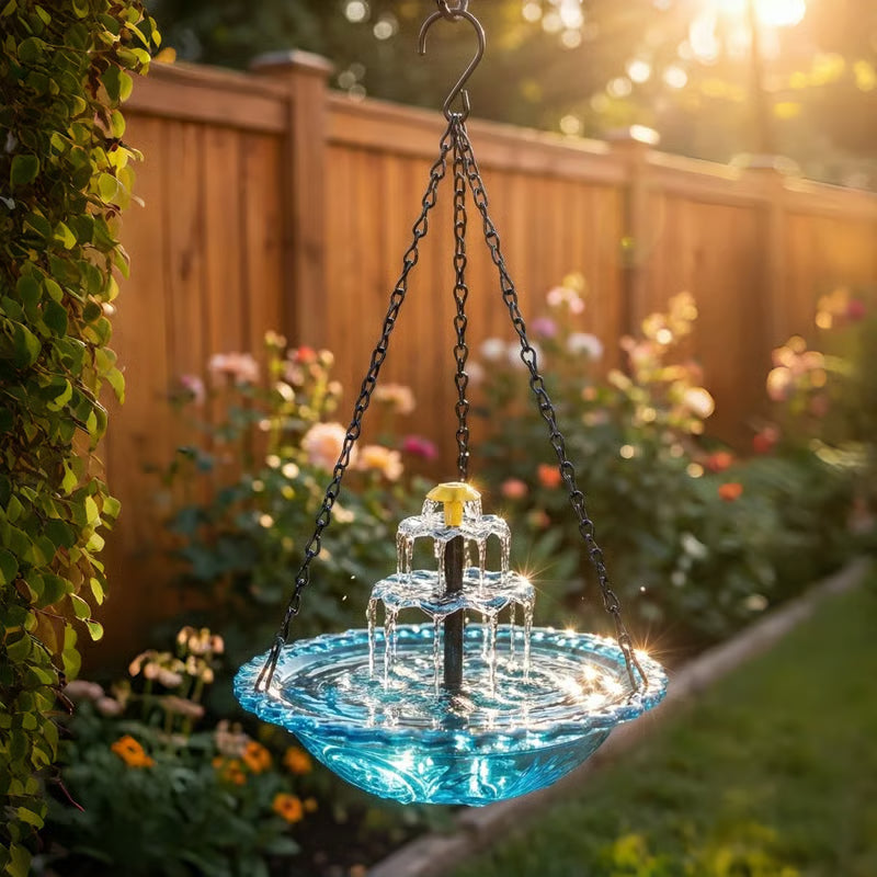 🔥💐SPRING DAY SALE- ONLY 💲26.99!⚡50K+ SOLD!🐦Solar Cascade Hanging Bird Bath Fountain