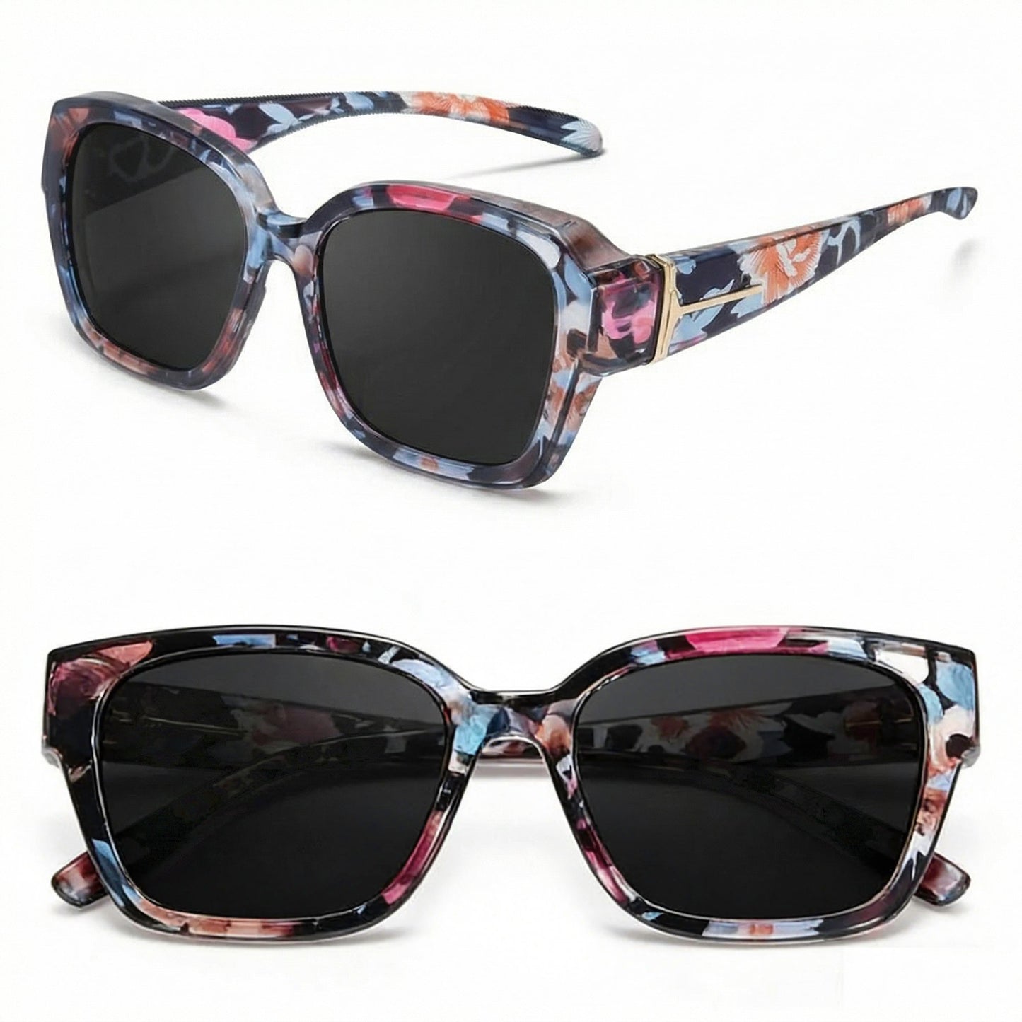 🎉BUY 1 GET 1 FREE 😎 Wraparound Cat-Eye Over Glasses Sunglasses – Full-Cover UV400 Shield Shades for Daylong Comfort 🕶️