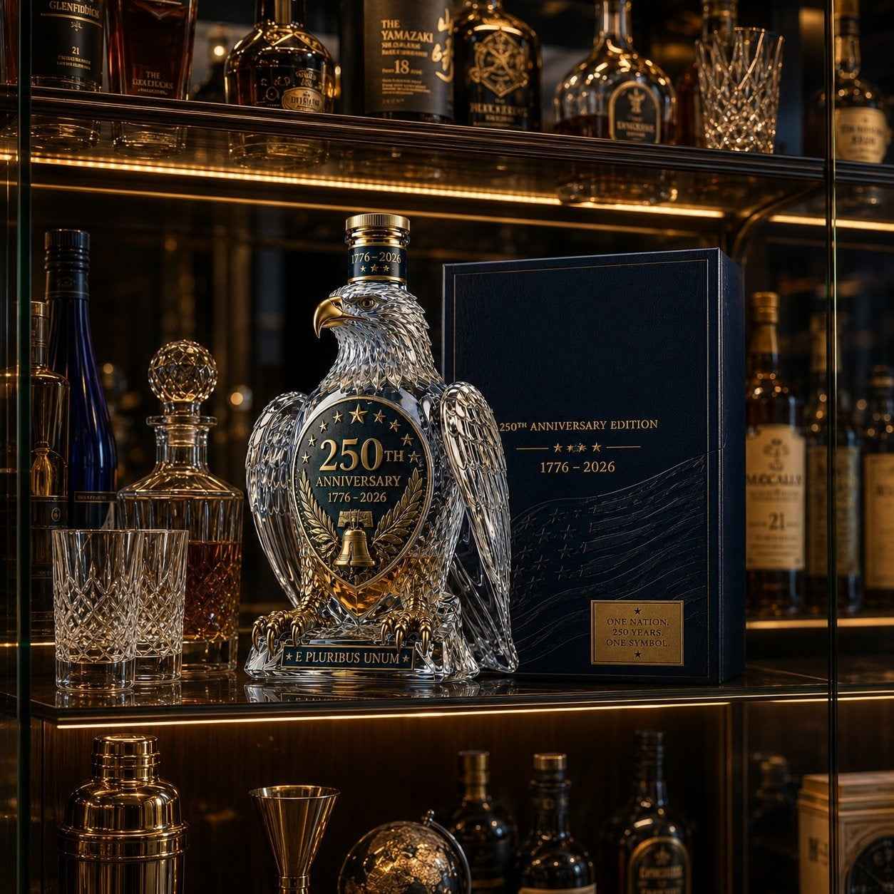 🏆 6K+ Sold! 🦅 Limited Edition Hawk Whiskey Bottle  250th Anniversary Collection