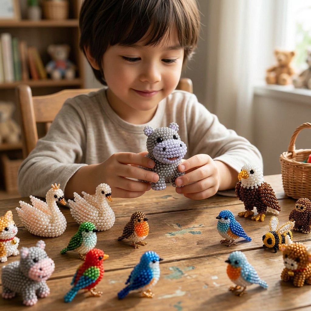 🧵✨ Tiny 3D Beaded Animal DIY Kit – Turn Tiny Beads Into Treasured Handmade Animals, Great for Cozy Afternoons & Thoughtful Gifts