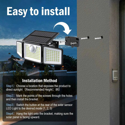 🌙 2500LM Solar Lights | Motion Sensor Outdoor Security Lighting