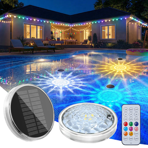💥Limited Time 49% OFF🌈 Solar Floating Pool Lights | RGB Remote Control