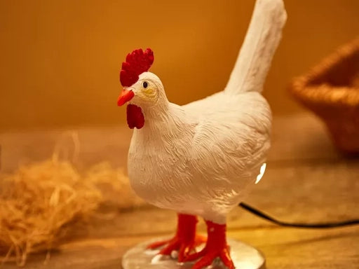 🐔Funny Chicken Night Light Lamp – Small Standard E12 Rooster Laying Egg Light, Farmhouse Table Decor, Unique Birthday Gifts for Chicken Lovers, Quirky Room Decor for Kids & Adults (Includes Bulb)