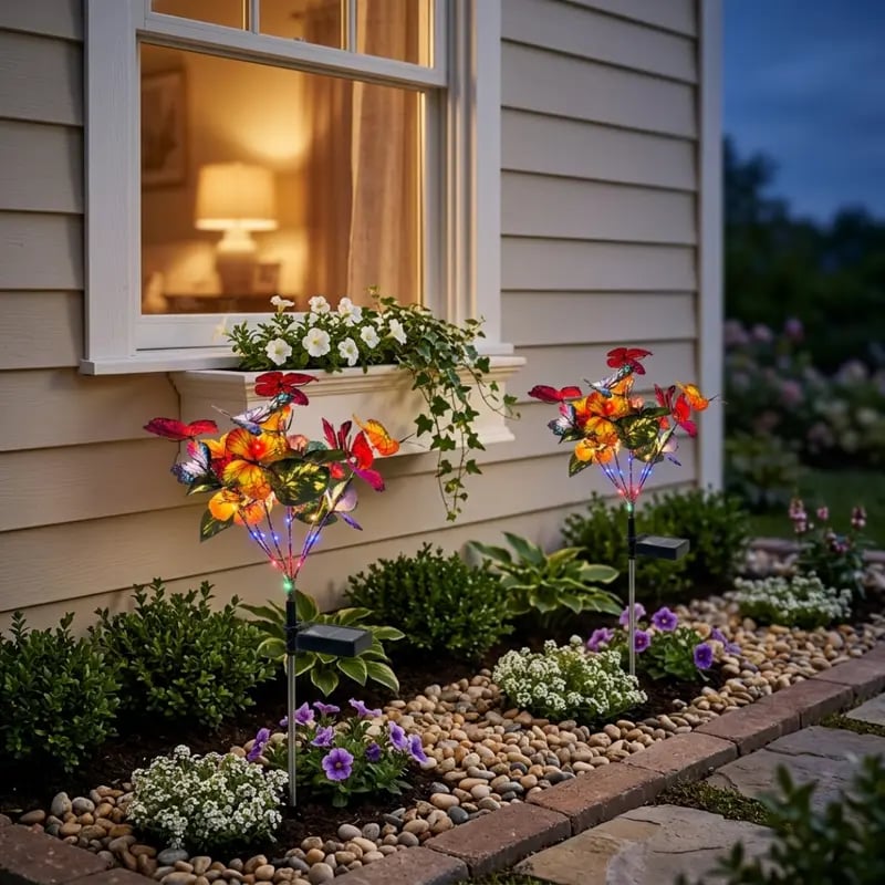 🏠Light Your Garden🦋 Solar Butterfly Garden Light  – Realistic Colorful Decor for Lawn & Pathway ✨