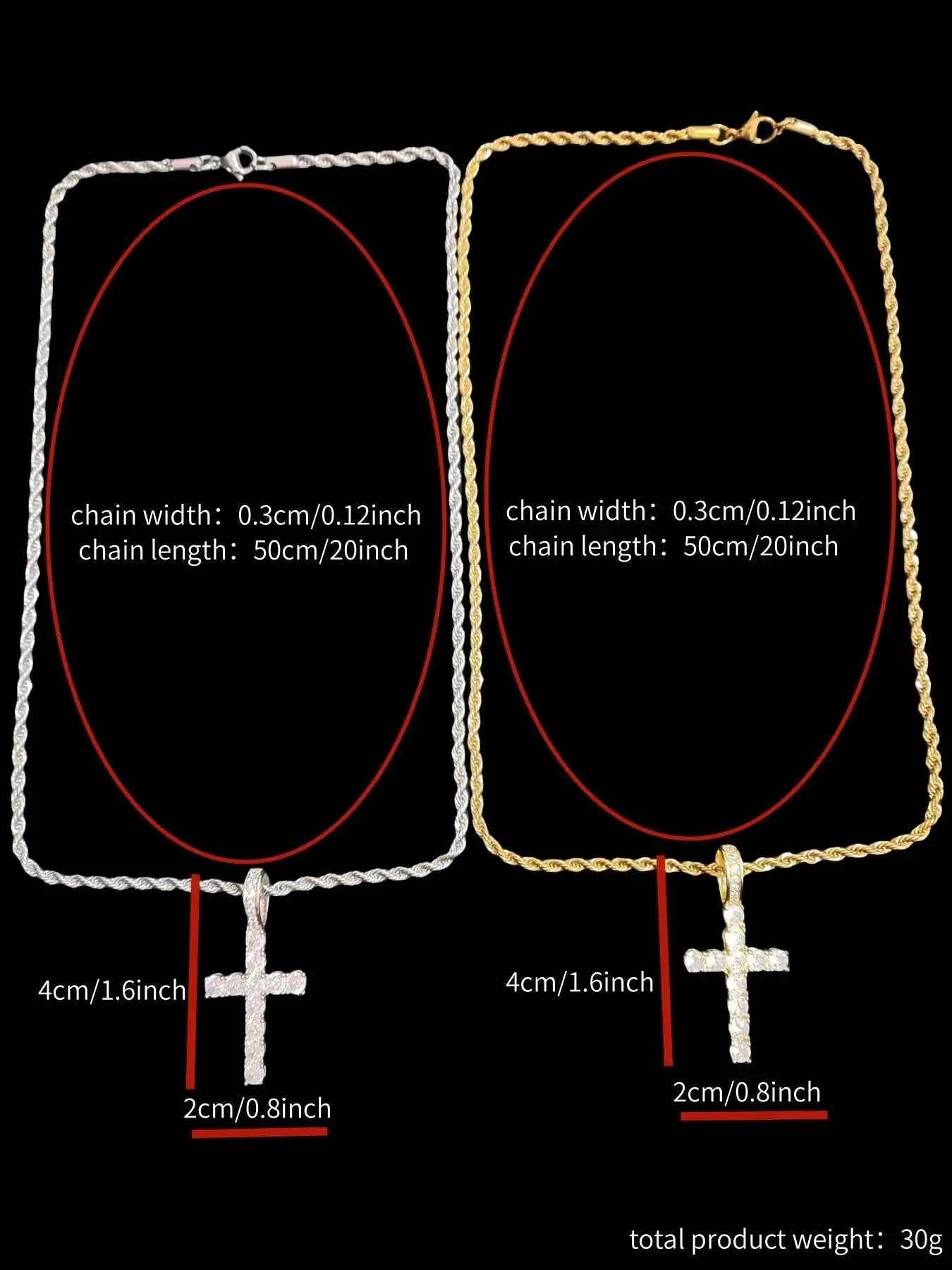 💎 Cross Twist Chain Pendant Necklace | Trendy Hip Hop Style