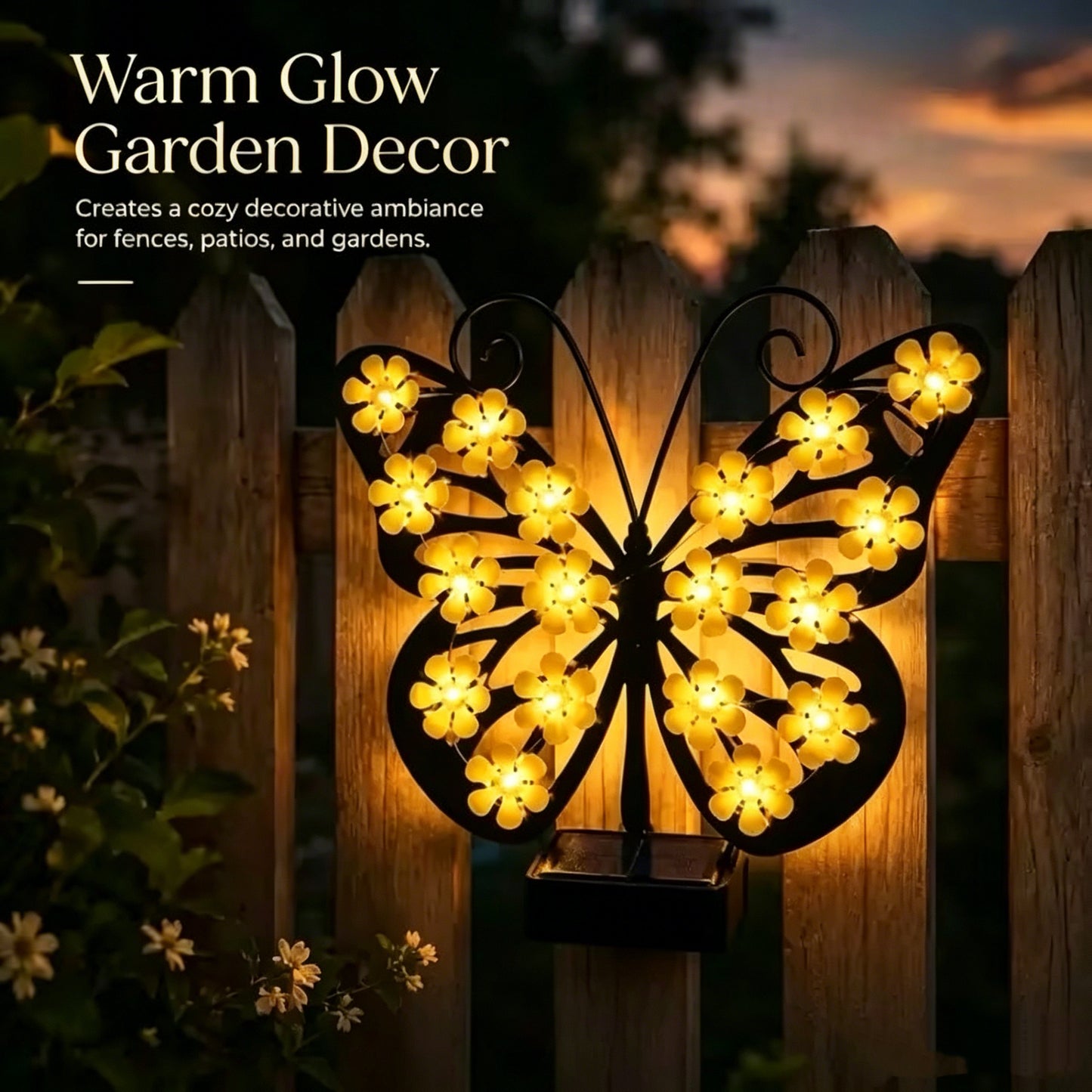 🔥🦋 Solar Butterfly Wall Art – A Beautiful Glow for Your Outdoor Space