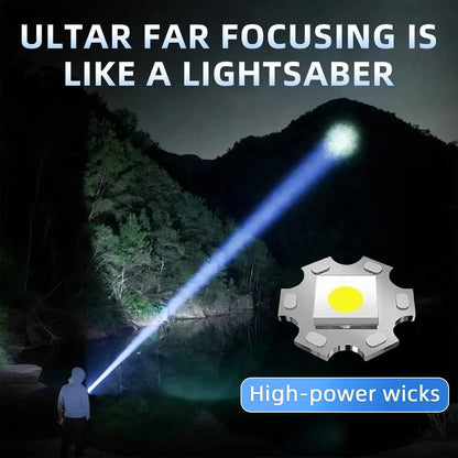 ⚡ Flashlight with Power Bank | Rechargeable Zoomable LED Light