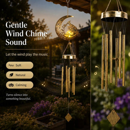 🌙✨ Moon Courtyard Solar Wind Chime 🎐 Add Magic to Every Evening