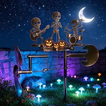 🔥HOT SALE 49% OFF💀🎃Halloween Skeleton Metal Drummer Kinetic Wind Spinner-✈️ (Free Delivery Fee)